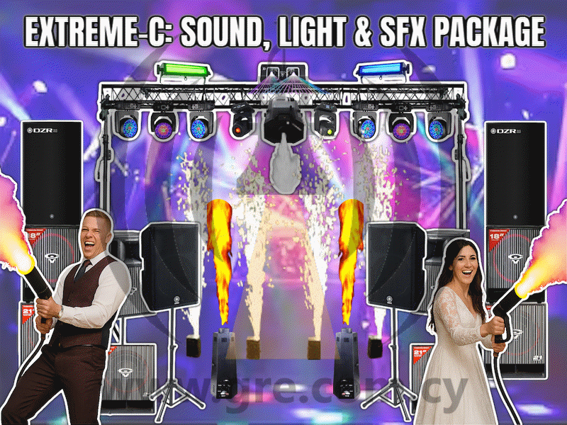 DJ-EXT-C -  DJ Service/Hosting & Event Management with Extreme-C Sound, Lighting + FX Package