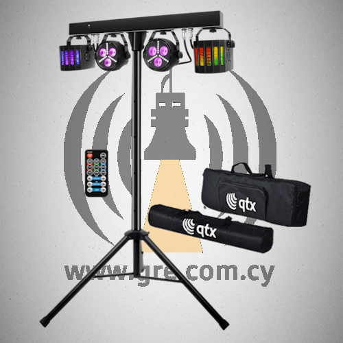 QTXlight Recharge DJ Portable Derby & PAR Bar Set