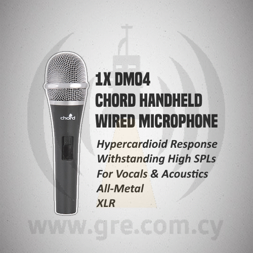 1x Chord DM04 Dynamic XLR Wired Microphone
