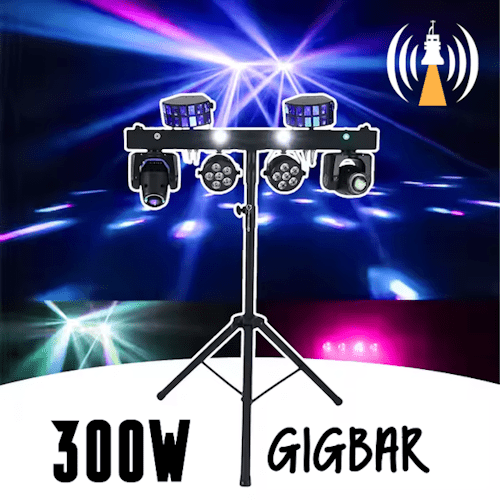 300w GigBar - 6x Multi FX LED Lights + 2x 30w Moving Heads