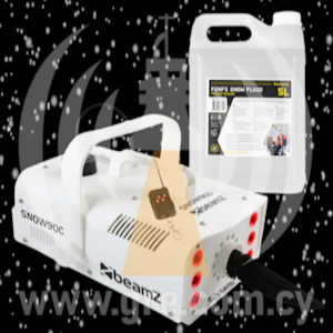 Beamz 600w Snow Machine with LEDs & Wireless Controller + 2L Fluid