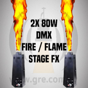 2x 80w Fire/Flame sFX Machines with Gas Cannisters