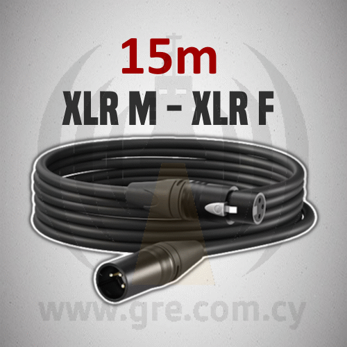 XLR Mono Cable M-F 15.0m Black