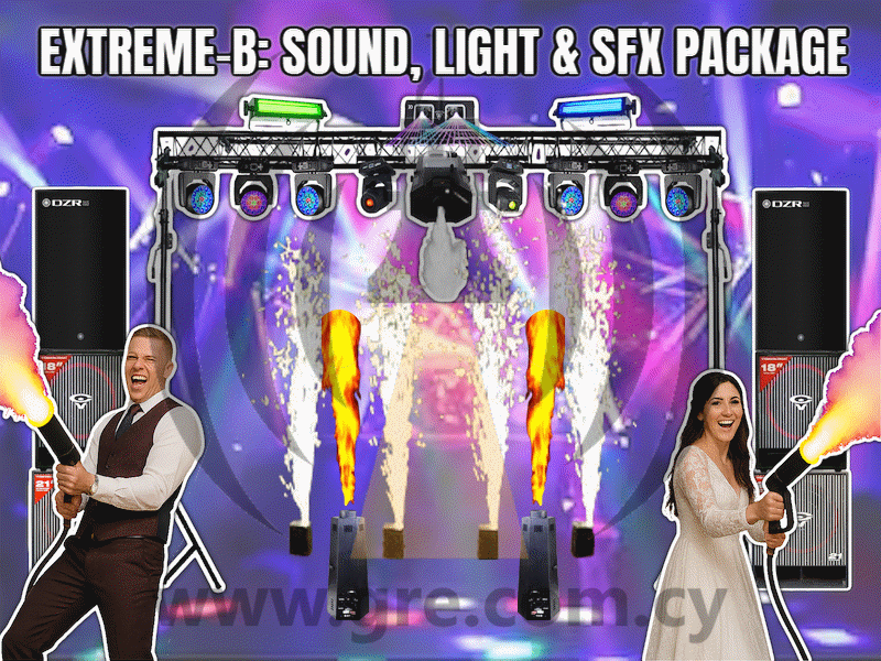 DJ-EXT-B - DJ Service/Hosting & Event Management with Extreme-B Sound, Lighting + FX Package
