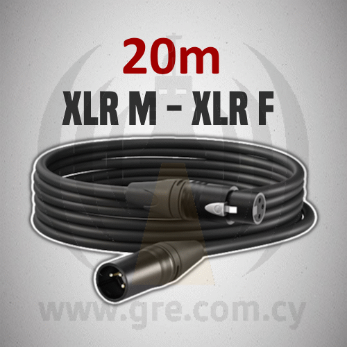 XLR Mono Cable M-F 20.0m Black