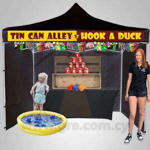 Tin Can Alley & Hook a Duck Gazebo Funfair Game