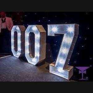 Modern Wooden 4ft Light-Up Letter/Number Signs (Cost Per Minimum Characters)
