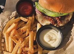 The PAB burger with fries, named among the 25 Best Burgers in the Valley