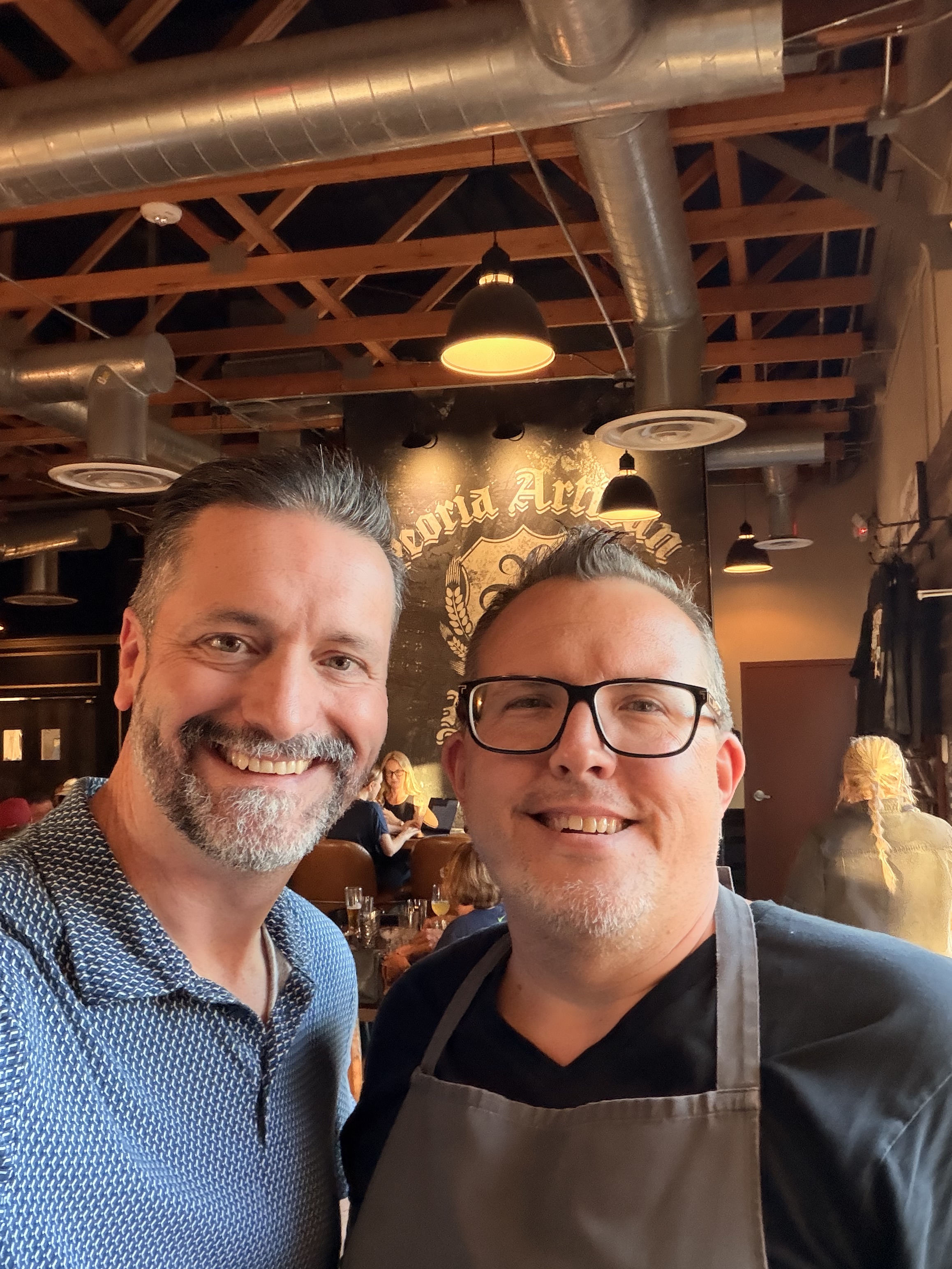 Matthew and Michael inside Peoria Artisan Brewery