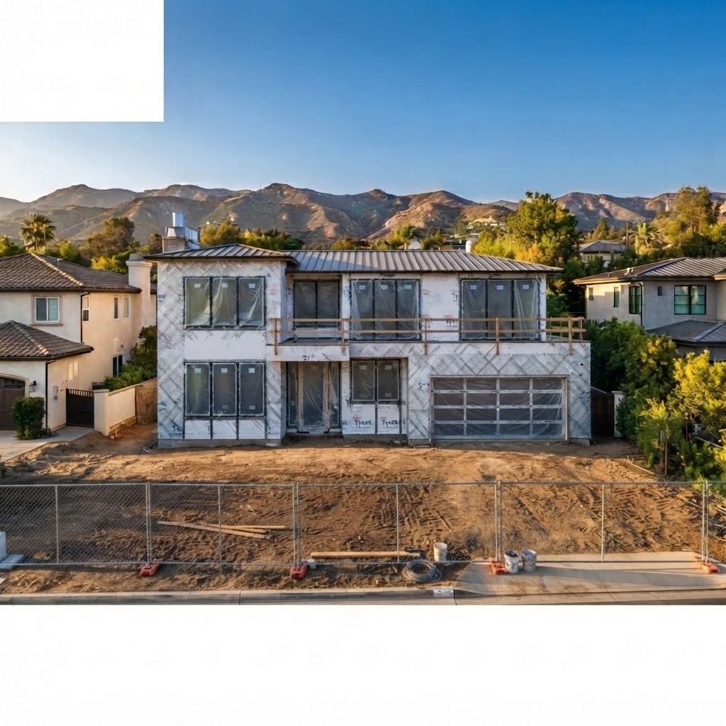 Roofing: Underlayment and a standing seam metal roof, installed and flashed by our own crew. Built for heat, Santa Ana winds and fire zones.