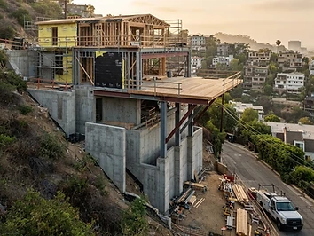 Hillside Construction in Hollywood Hills