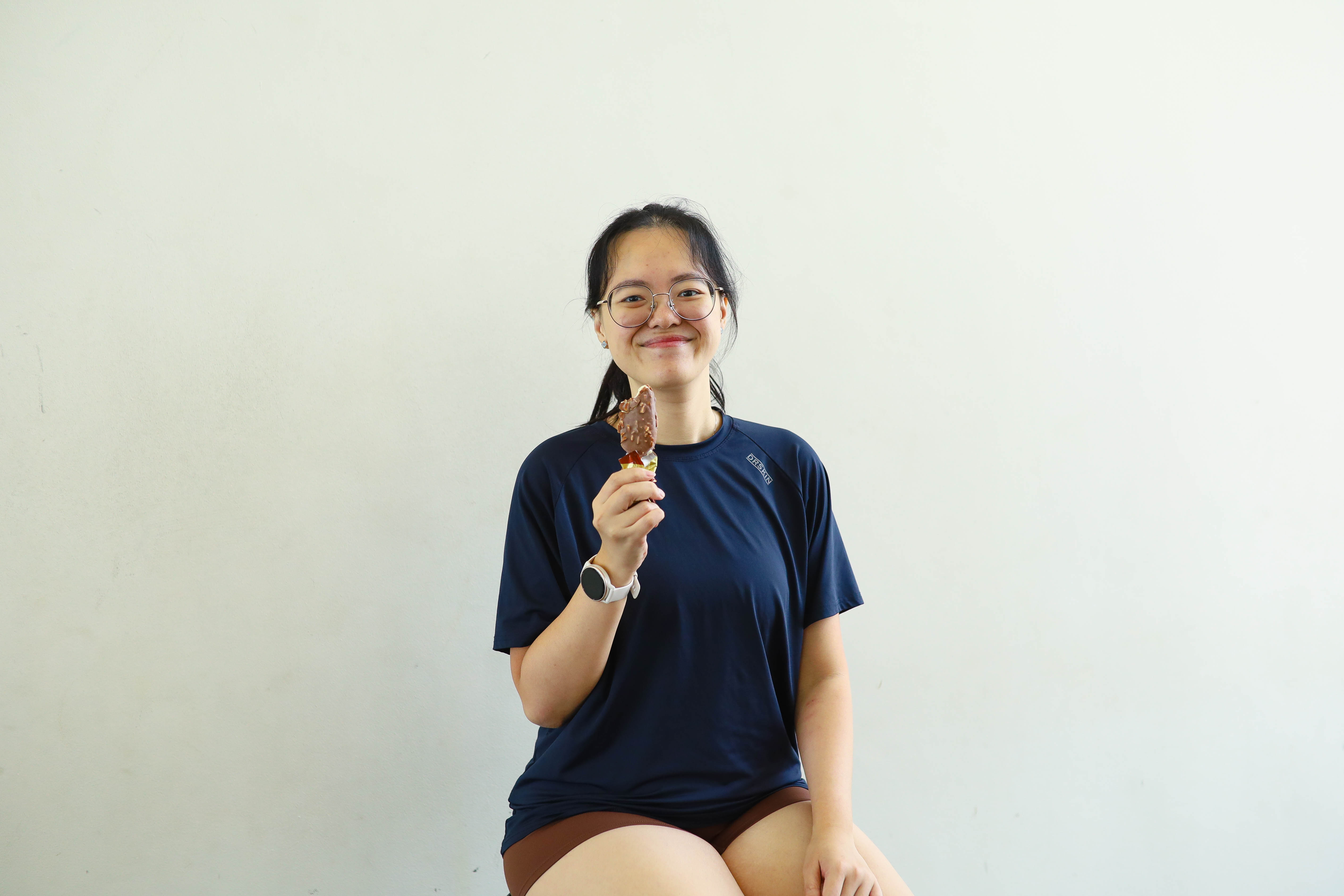 A client with a planned treat, an ice cream bar, after a training session