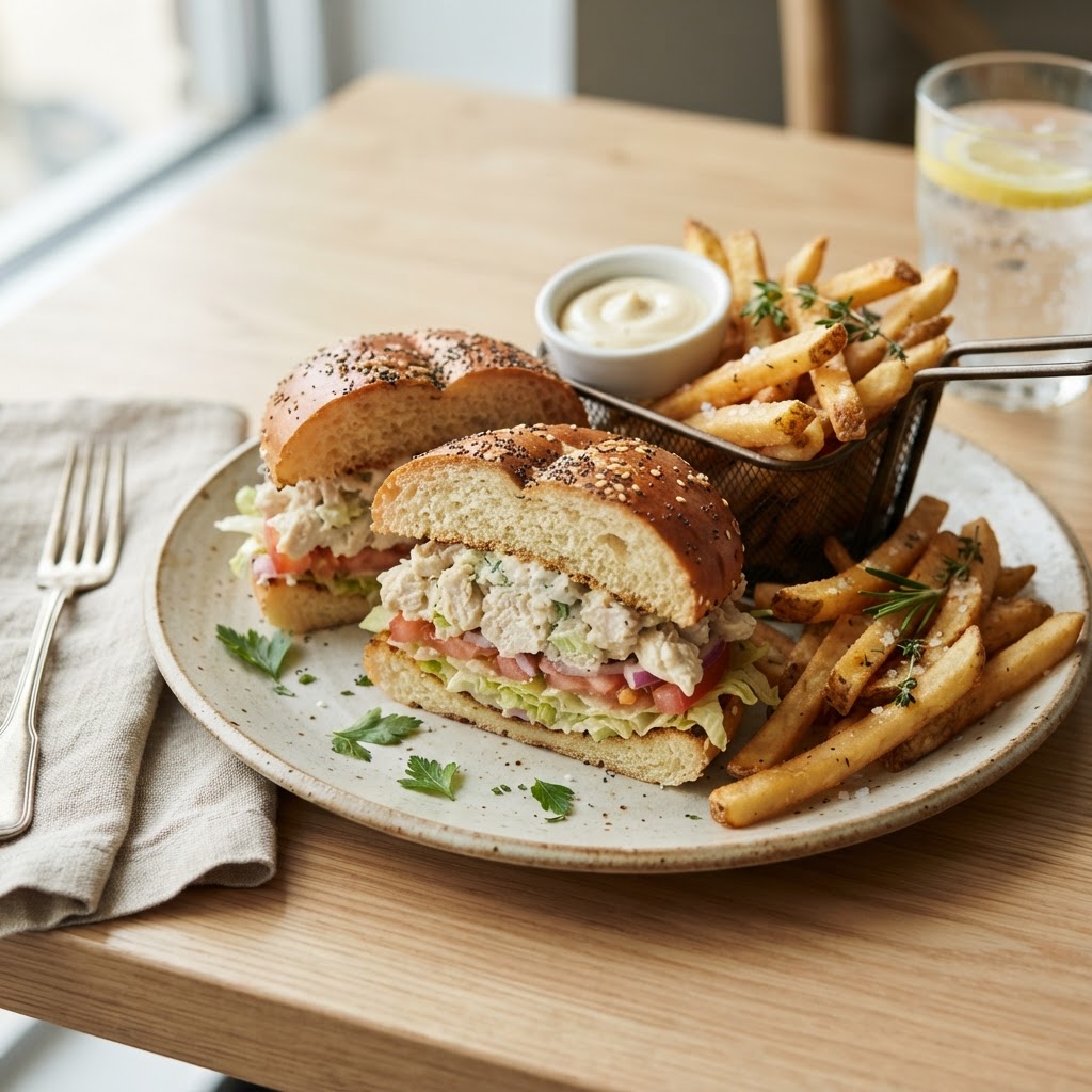 COLD CHICKEN SANDWICH W FRENCH FRIES
