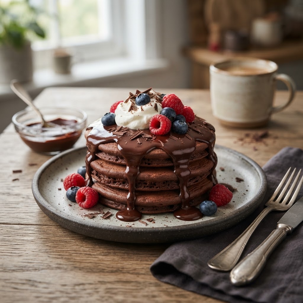Chocolate Pancake - with Chocolate Sauce
