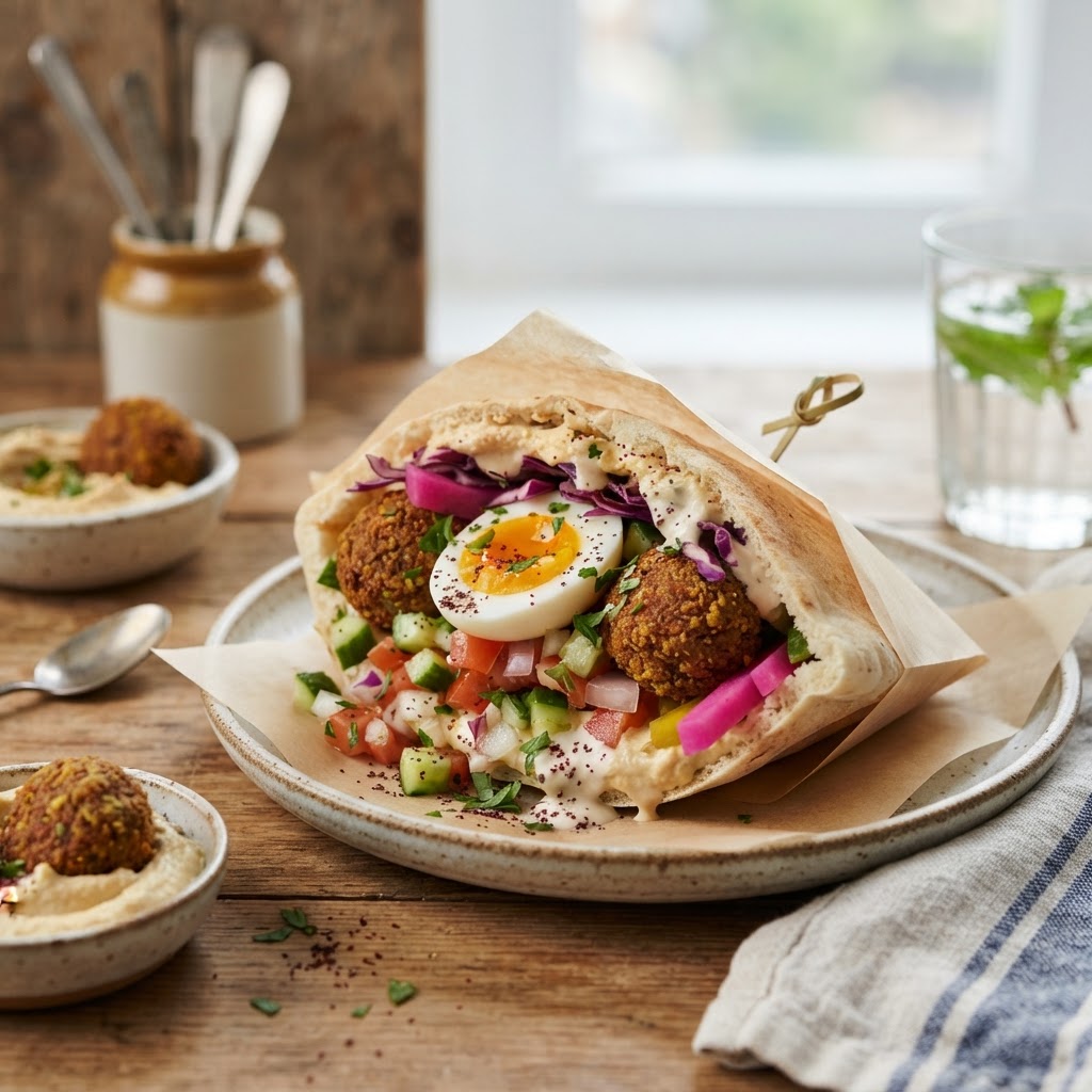 FALAFAL SANDWICH WITH EGG