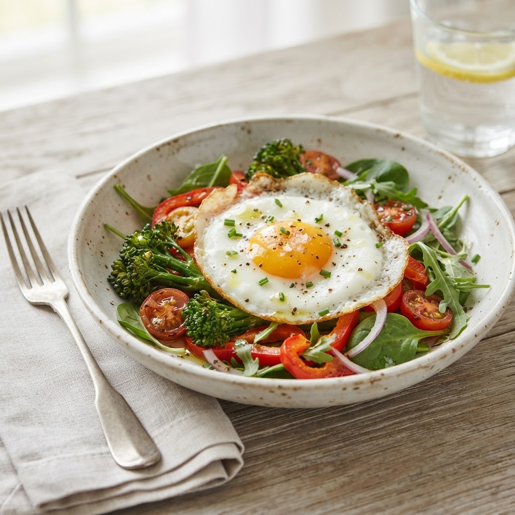 FRIED EGG W FRESH VEGETABLE