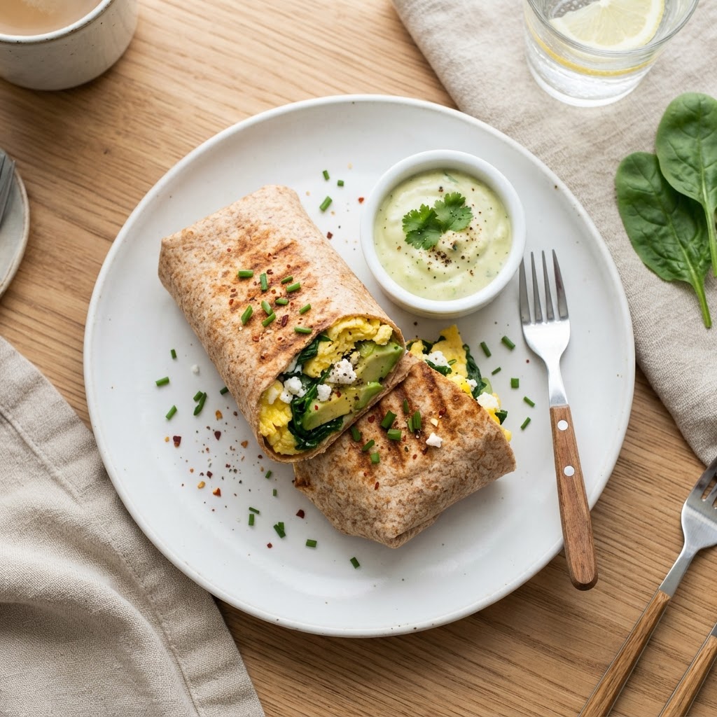 Egg & Spinach Breakfast Wrap