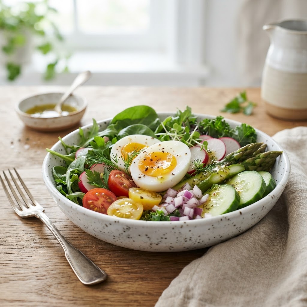 BOILED EGG W FRESH VEGETABLE