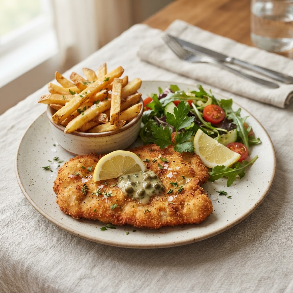 CHICKEN ESCALOP W FRENCH FRIES