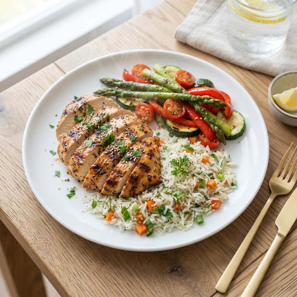 Grilled Chicken with Rice (Light)