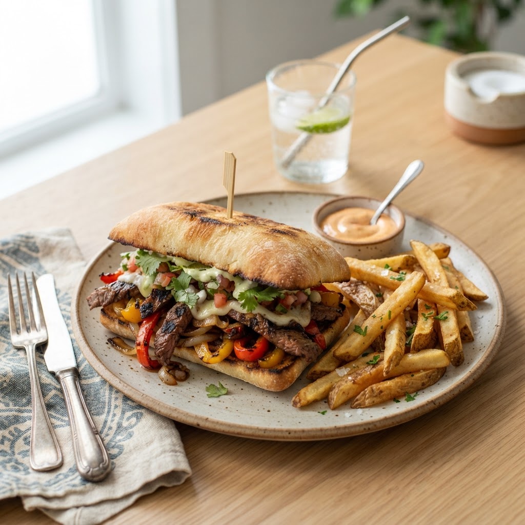 FAJITA SANDWICH W FRENCH FRIES
