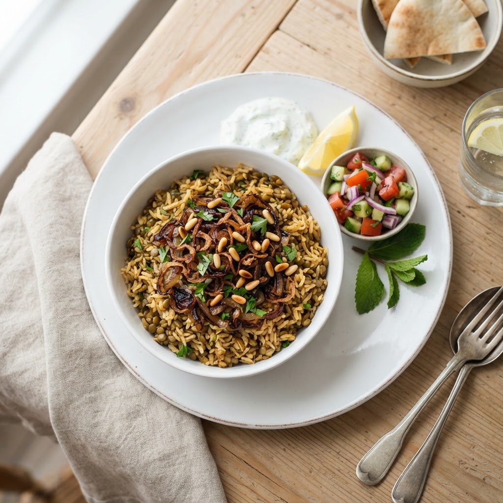 Veggie Rice Bowl (Mujadara)