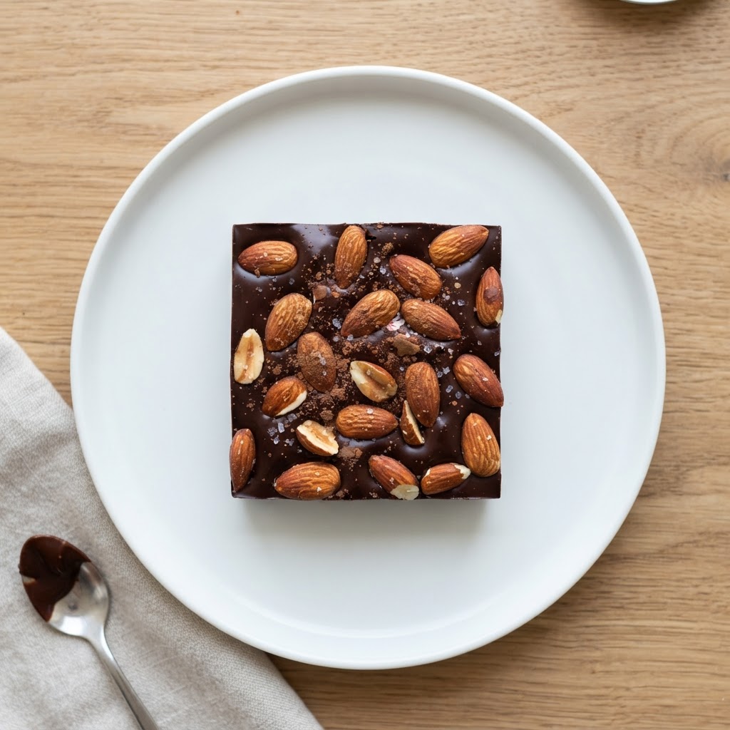 Dark Chocolate Square with Almonds