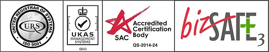 URS, UKAS, SAC and bizSAFE accreditations including ISO 9001 certification