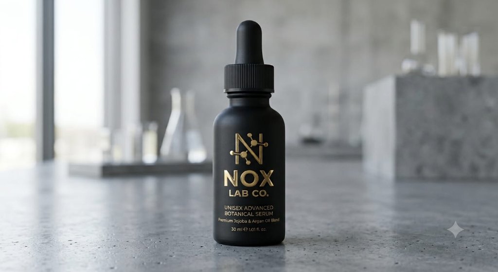 Beton üzerinde NOX LAB CO. şişesi