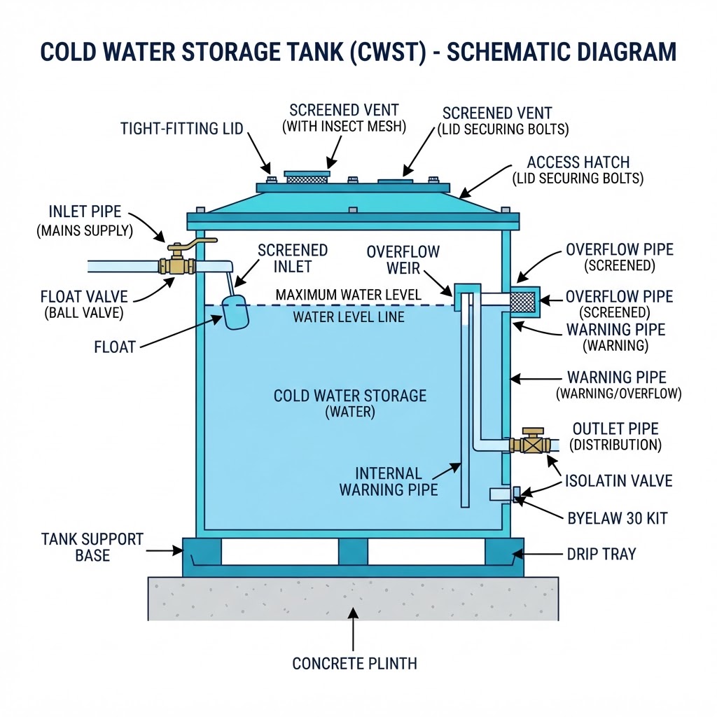 Checking a Cold Water Storage Tank (CWST)