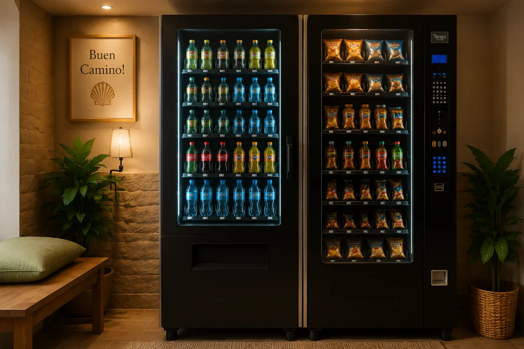 Máquinas vending de bebidas y snacks del Hostal San Pelayo