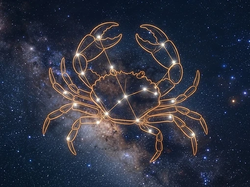 Cancer — The Crab traced over the stars