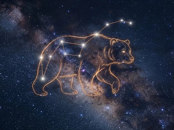 The Bear with Its Cubs — Ash traced over the stars