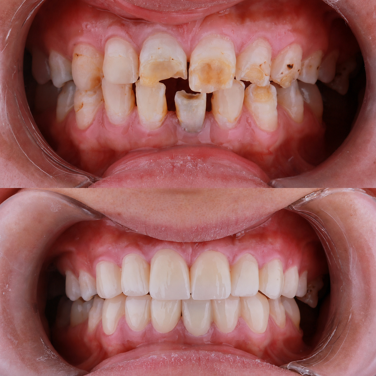 Dental before and after — Smile restoration case