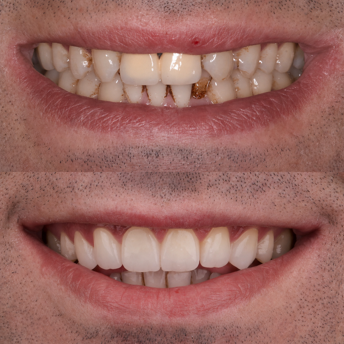 Dental before and after — Restoration case