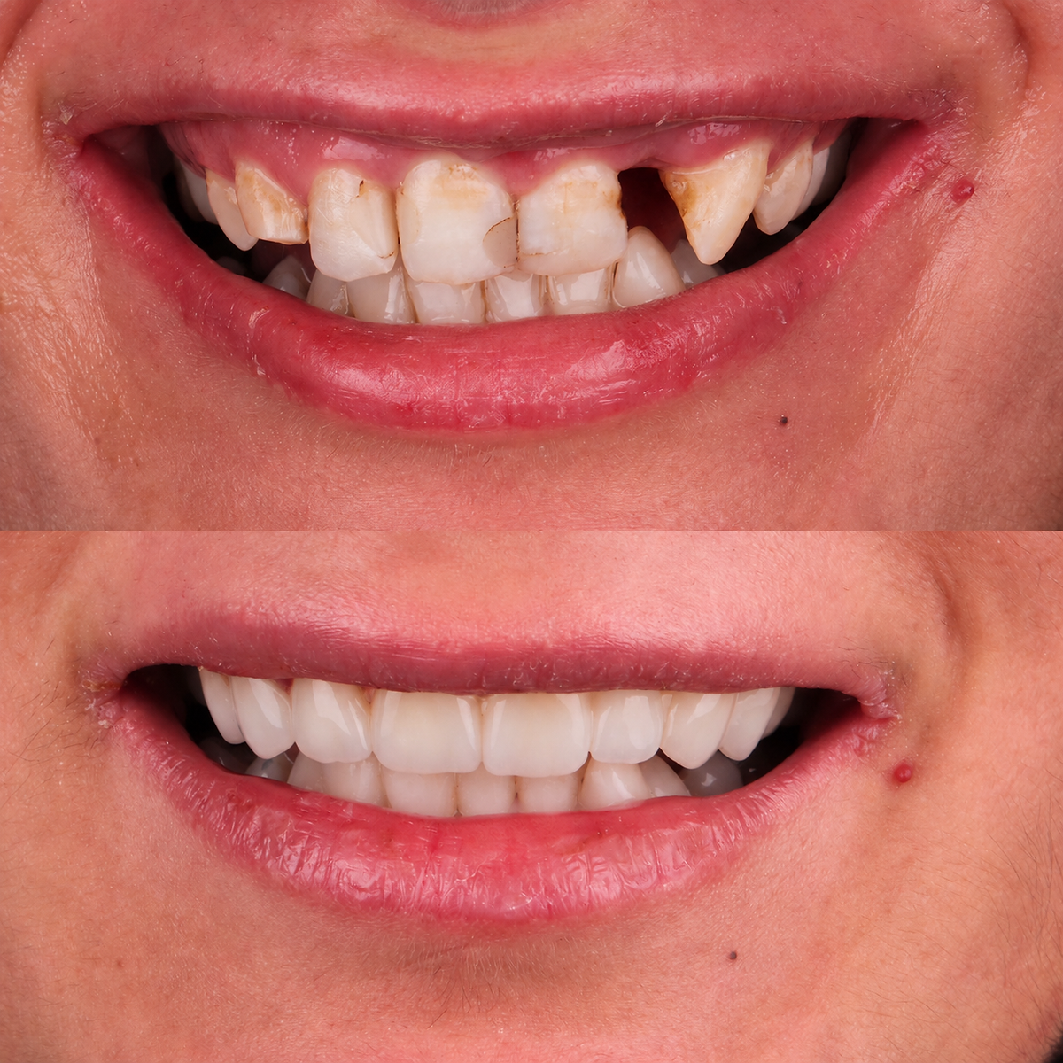 Dental before and after — Veneer restoration case