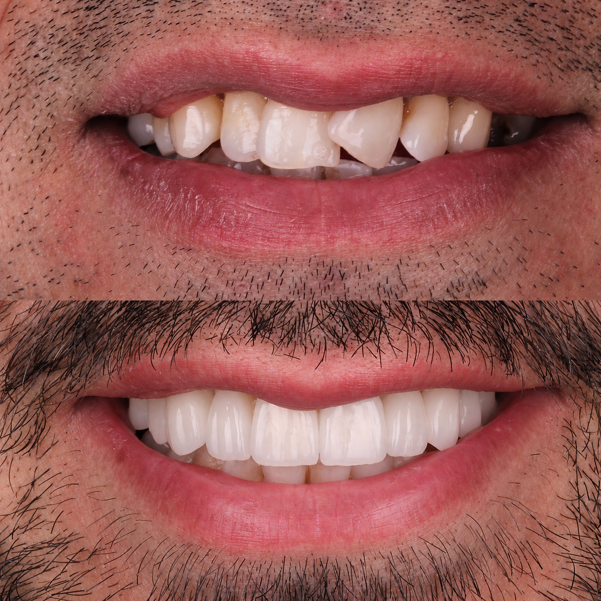 Dental before and after — Cosmetic alignment case