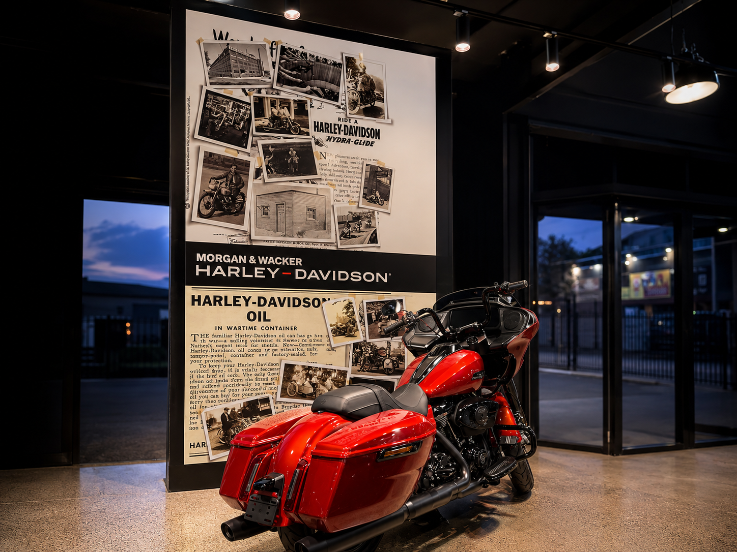 Morgan & Wacker Harley-Davidson large format display graphics — Signvox