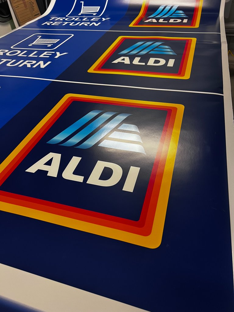 ALDI Trolley Return Signage — photo 2: Trolley Return Signage, ACP Panel Printing, Carpark Wayfinding, Retail Installation