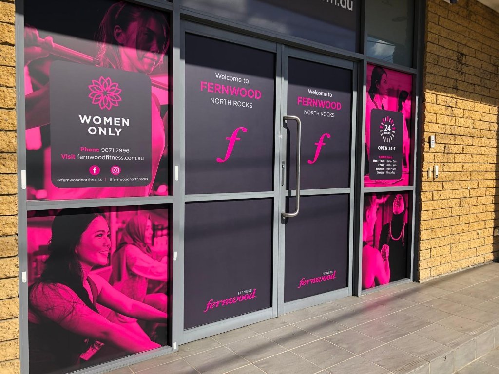 Fernwood Fitness North Rocks — photo 7: Shopfront Decals, Wallpaper Wall Graphics, Window Decals, Large Format Print