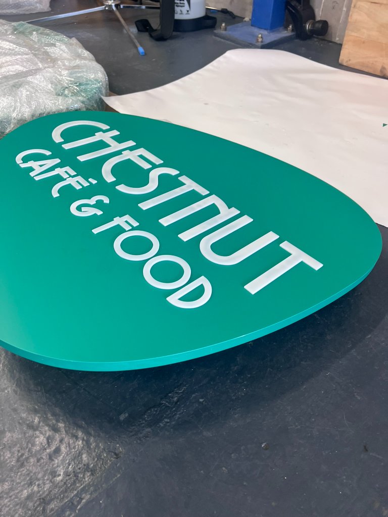 Custom 3D Café Signage — Chestnut Café — photo 6: Custom 3D Signage, Fabricated Lettering, Vinyl Decals, Shopping Centre Installation