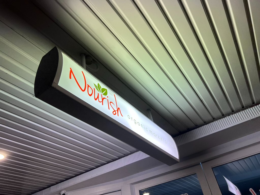 Nourish Organic Marketplace — photo 3: 3D Wall Signage, Illuminated Lightboxes, Window Graphics, Vinyl Decals, Fitout Signage