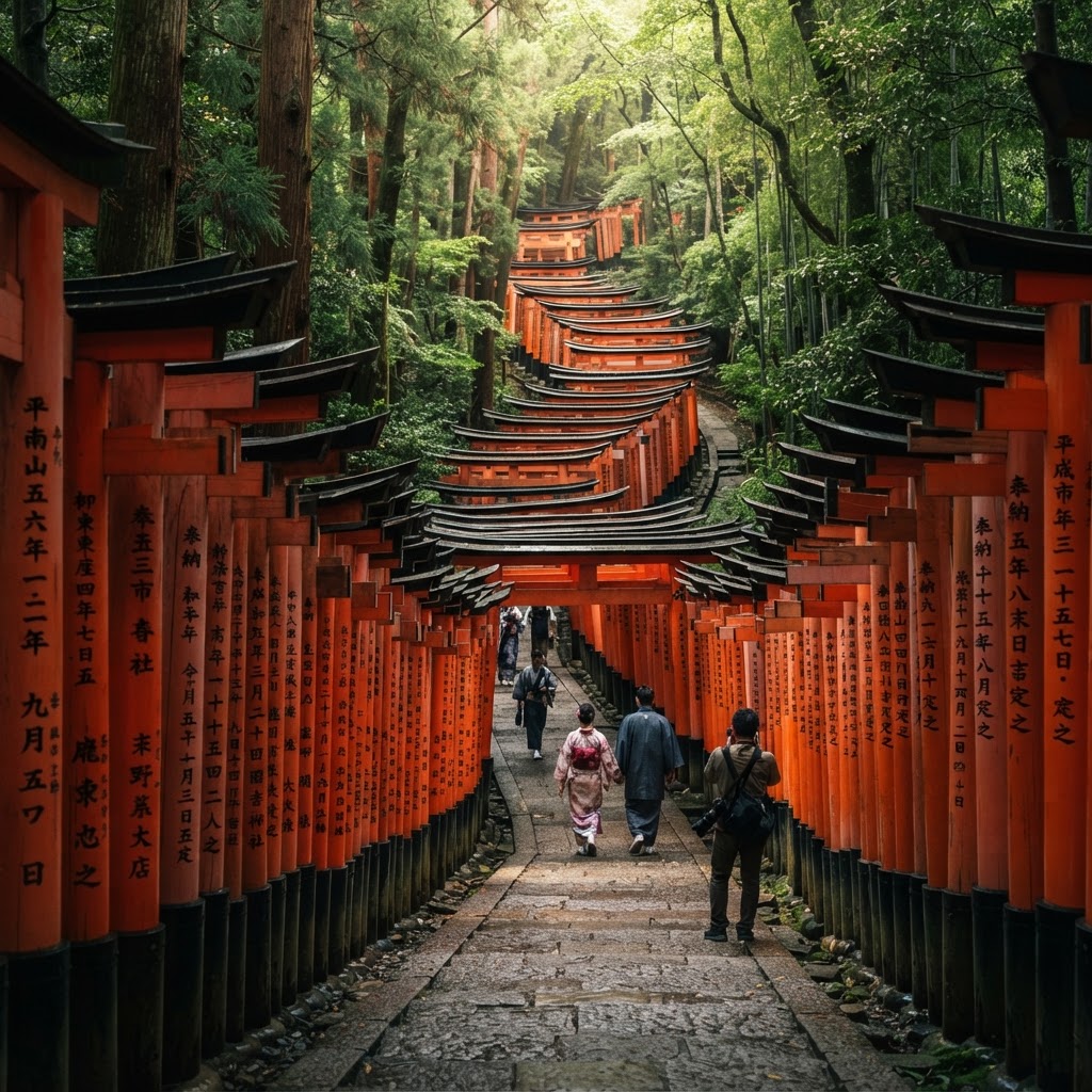 Vermilion torii gates of Fushimi Inari