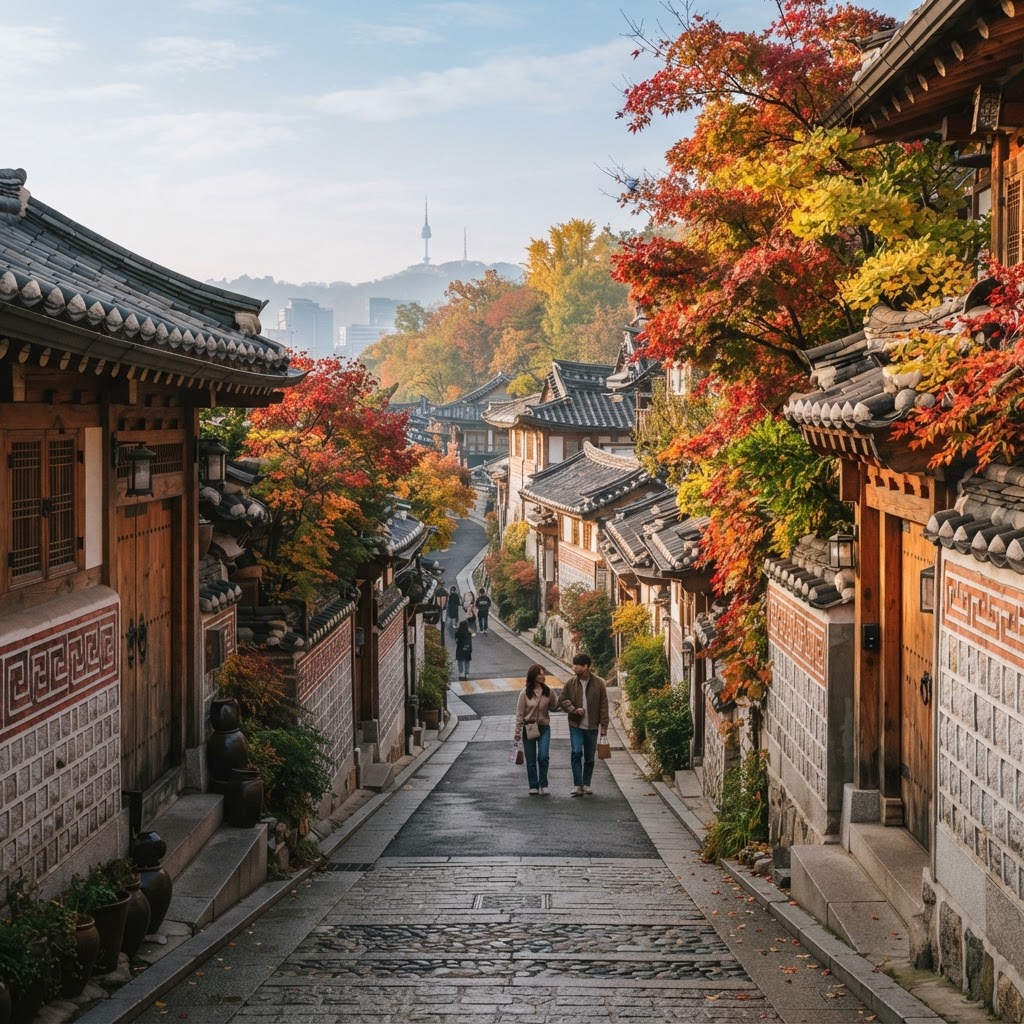 Bukchon Hanok Village at first light