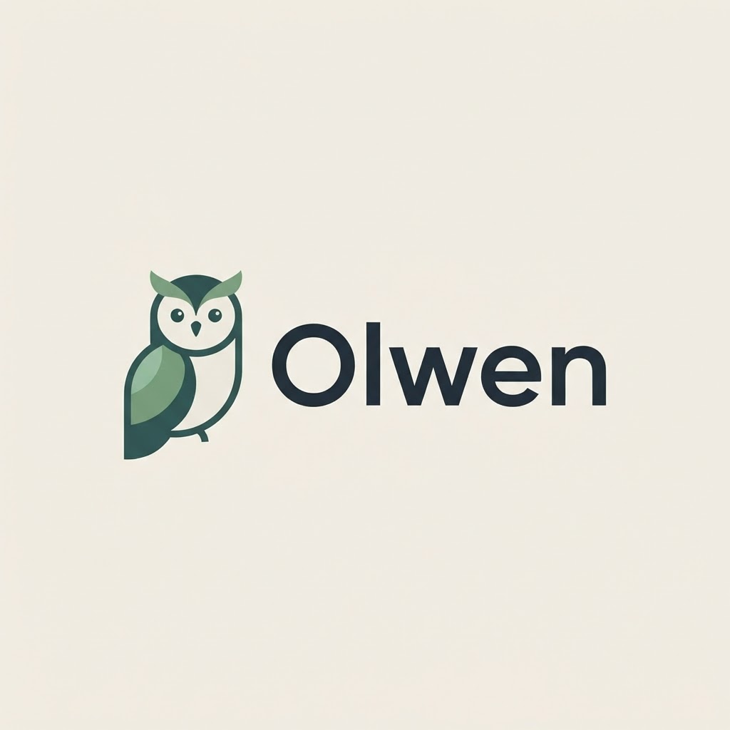 Olwen logo — an owl emblem with the Olwen wordmark
