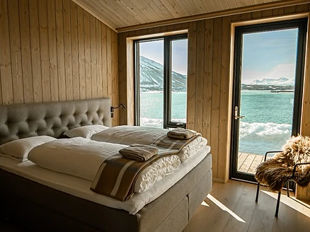 Bedroom with spring fjord view