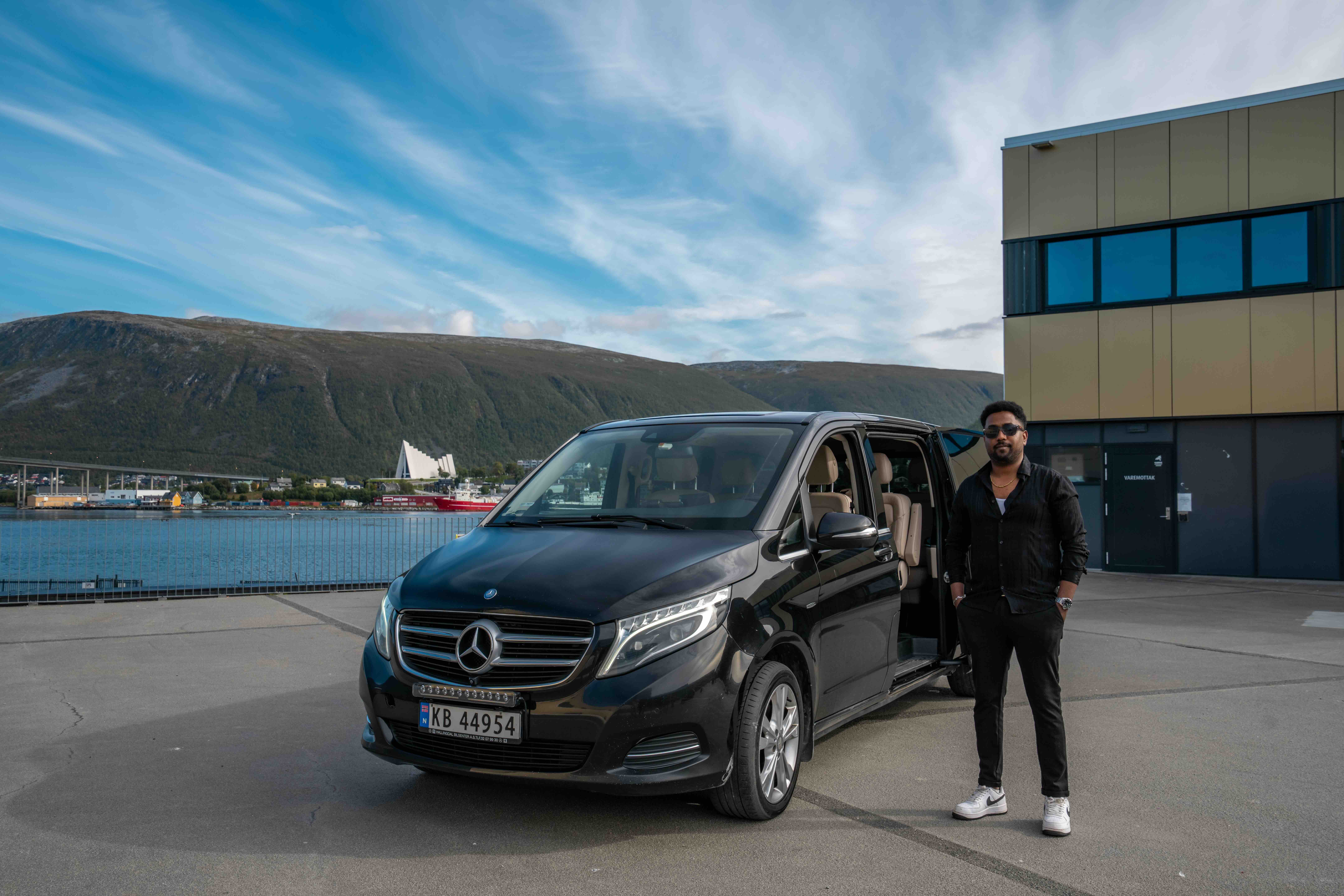 Private transfers and tailored transportation with Mercedes-Benz V-Class in Tromsø and Northern Norway.