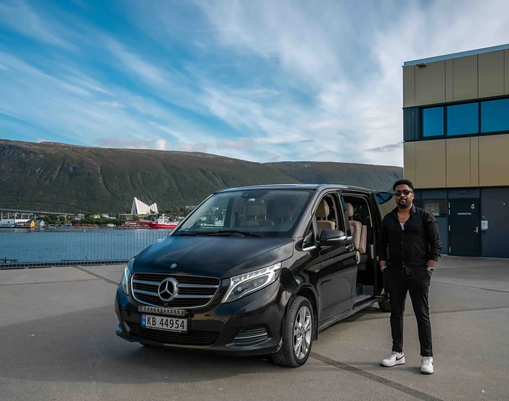 Mercedes-Benz V-Class airport transfer at Tromsø — a calm arrival