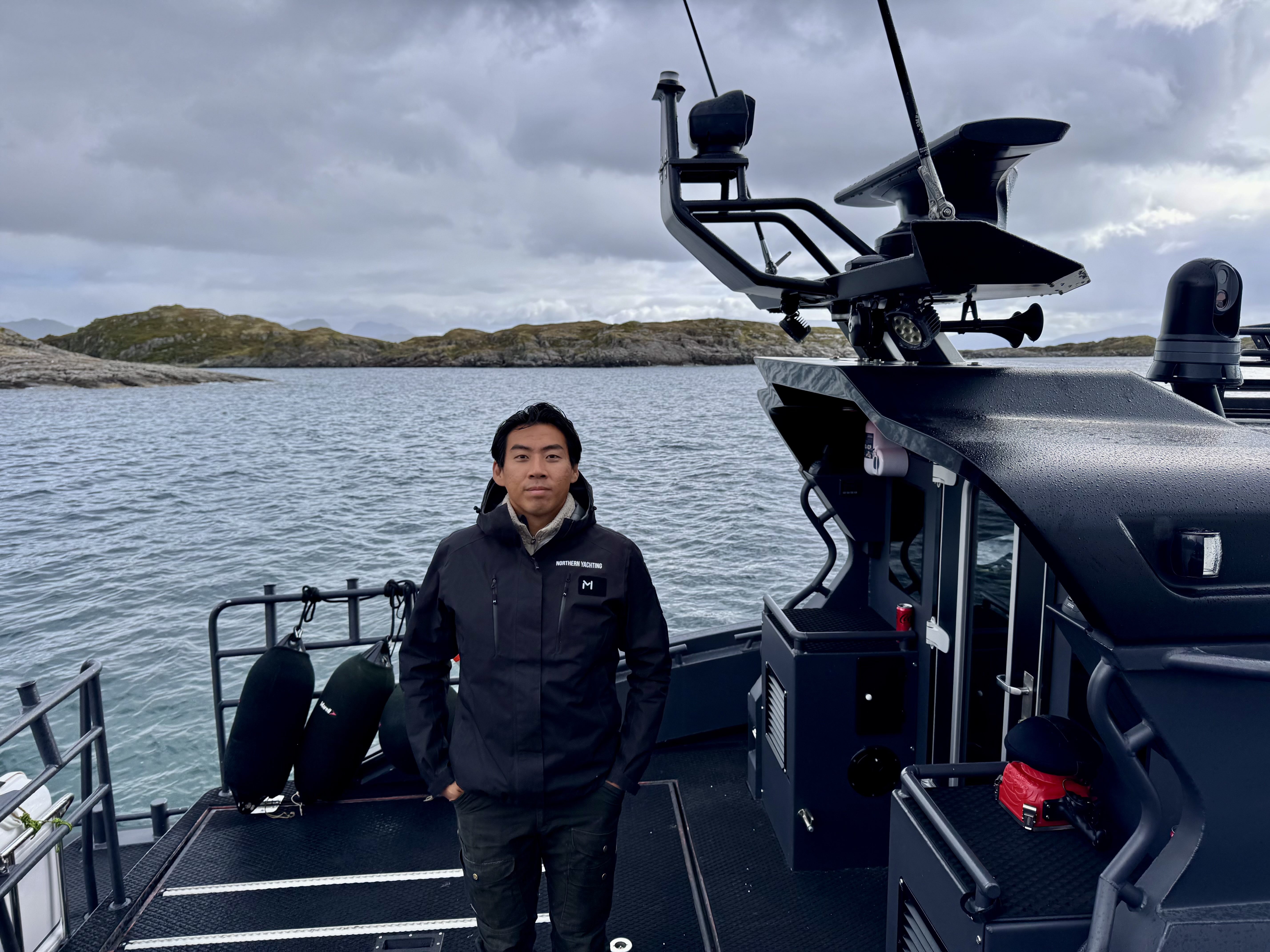 Experienced captain and wildlife guide aboard Marell M12 in Northern Norway