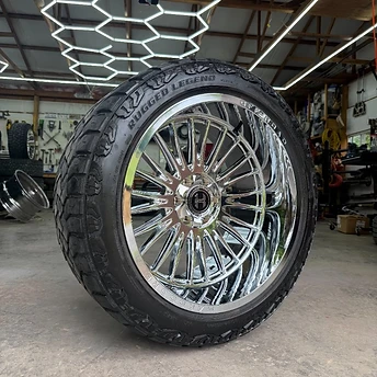 Hardcore Off-Road chrome wheel with Rugged Legend mud tire